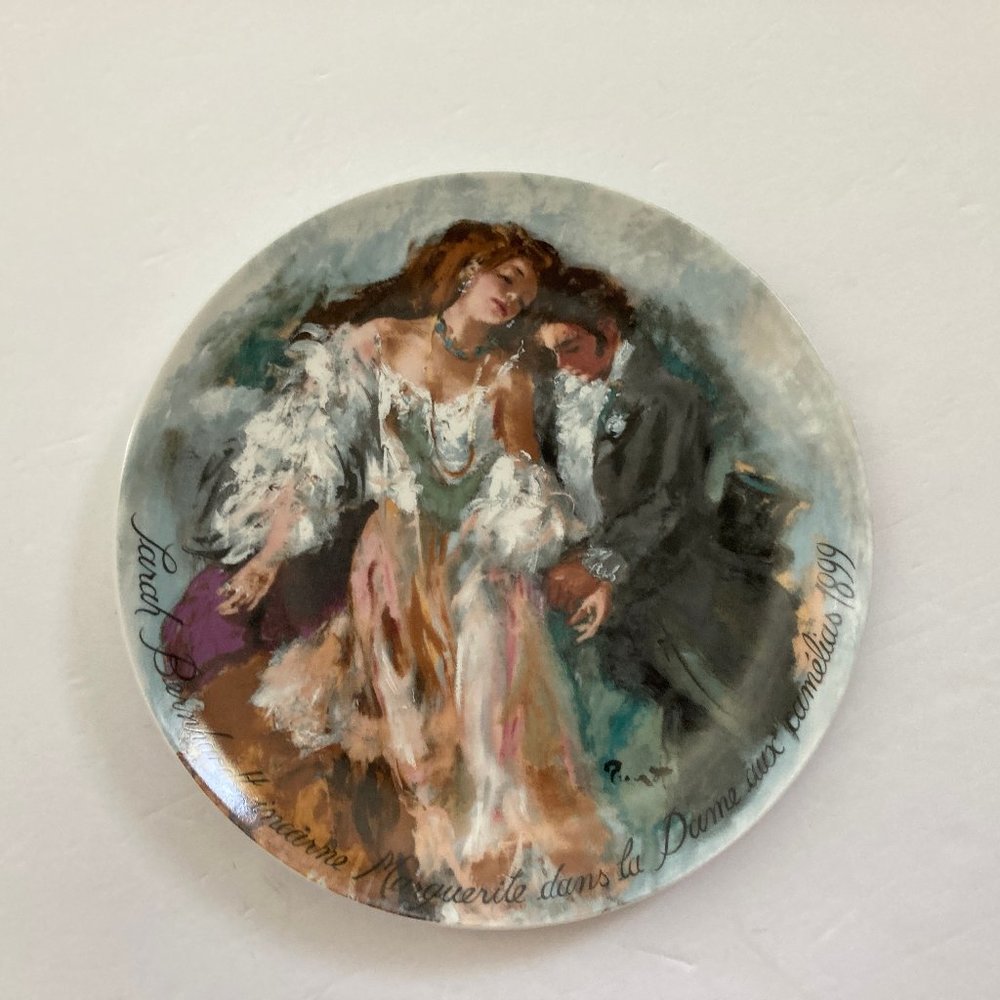 Sarah Bernhardt Marguerite dan La Dame aux Camelias Limoges Plate